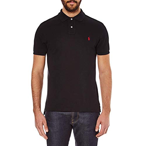 POLO RALPH LAUREN Men Classic Fit Mesh Polo Shirt (Medium, Black