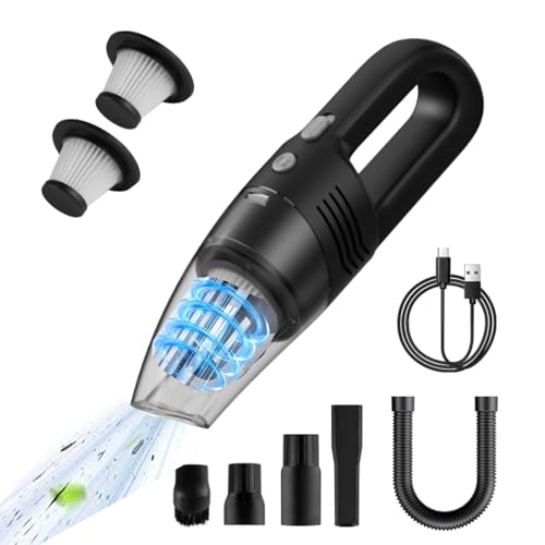 Loeeosu Handheld Vacuum Cordless Car Vacuum Cleaner 11000PA High Power Portable 1.4lbs Lightweight Rechargeable with 2 Filter Multi-Nozzles for Home Office Pet Hair Dust