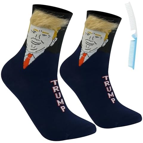 Trump Socks with Hair, Funny Socks Trump 2024, Unisex Socks 1 Pair crazy socks american themed gift 2024 Cover