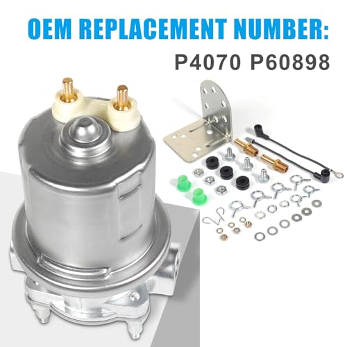 P4070 Universal Electric Fuel Pump Automotive Replacement 12V, In-Line Electric Fuel Pump & Hardware for Carter with 4-7 PSI 1/4\" BSPT Inlet and Outlet Rotary Vane - Thumbnail 4