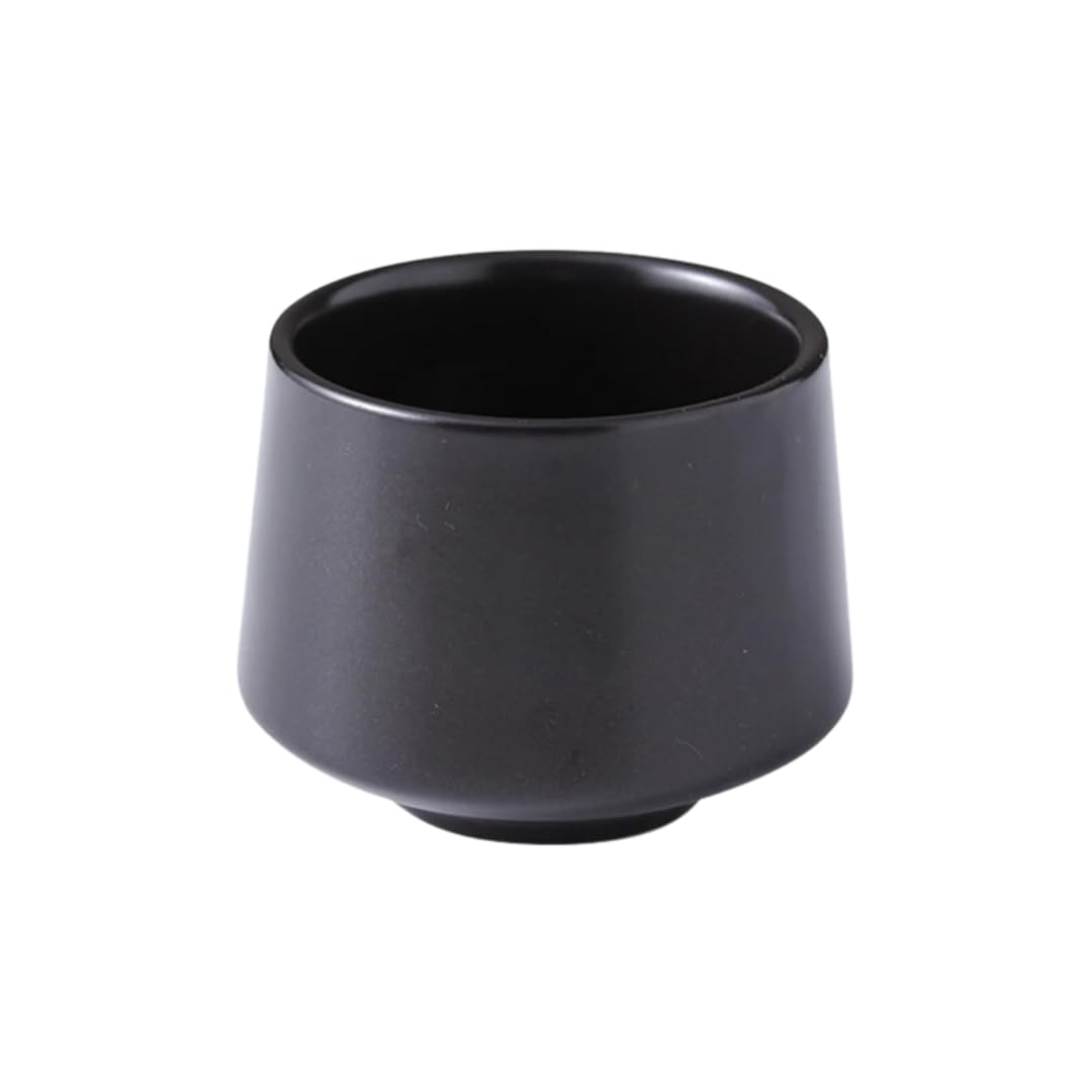 Japanese Style 180ml Ceramic Stoneware Coffee Mug – Elegant Handcrafted Handle-Free Cup for Coffee and Tea Lovers (Black)