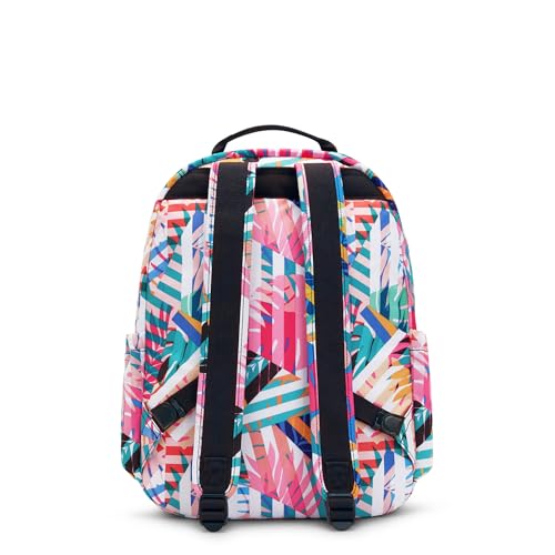 Kipling Mochila Seul grande impressa para laptop de 15 polegadas patchwork jardim, Patchwork Garden,