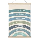 HRQKO Blue I Am Kind Smart - Marco inspirador para colgar pósteres,
