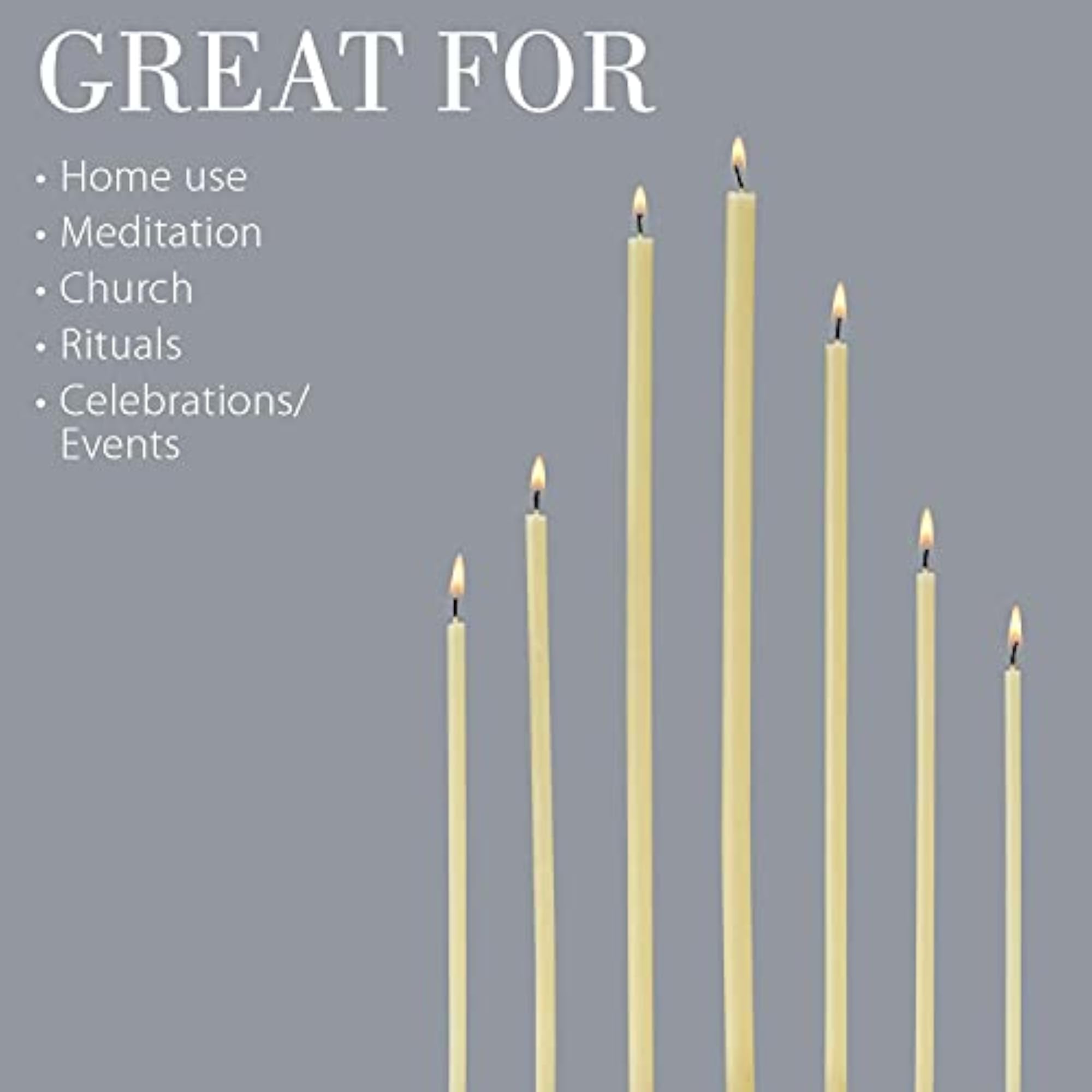 Thin Taper Beeswax Candles - Honey-Scented, Decorative