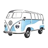 W T1 Bulli Wandtattoo, bestehend aus 33 Dekoraufkleber