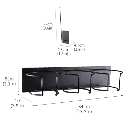 Gzsekken Magnetic Cup Holder,Magnetic Shelf Fridge for Stanley 40 Oz Metal Mug Rack for Cabinet Organizer with 4 Cup (Black) (Black, 6-Cups) - Image 7