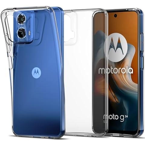 Aeska TPU for Moto G34 5G Case, Ultra [Slim Thin] Flexible Clear TPU [Scratch-Resistant] Gel Rubber Soft Skin Silicone Protective Case Cover for Motorola Moto G34 5G (Clear) Cover