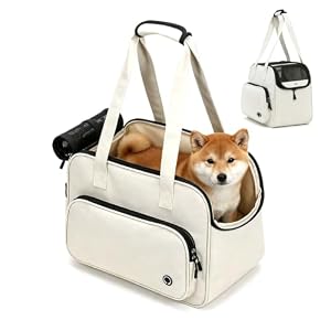 Hundetasche für Kleine Hunde und Katzen bis 13kg, Leichte & Atmungsaktive Haustiertasche aus Oxford-Stoff mit Leinenhaken, Transporttasche für Reisen Outdoor Spaziergänge und Unterwegs