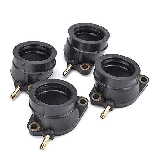 WJR Motorcykel 4PCS Carburetor Adapter Inloppsintagsrör Gummi Mat för YA-M-A-HA FZS600 FZS 600 Fazer 600 1998-2003 5dm-13586-01, Motorcykel Inloppsgrenrör