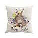 Kissenbezug 45 x 45 cm, Ostern Hase Eier Dekorative Quadrat Wurf Kissenbezüge Set Kissenhülle für Sofa Schlafzimmer Auto Pillowcase Sofakissen Kissenhülle mit Mustern Deko für Zierkissen Dekokissen