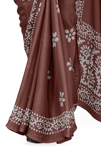 Image of MIRCHI FASHION Saree for Woman Chiffon Batik Printed | Lightweight Daily Wear Women's Office Sari with Blouse Piece (Available in 40 Colours)