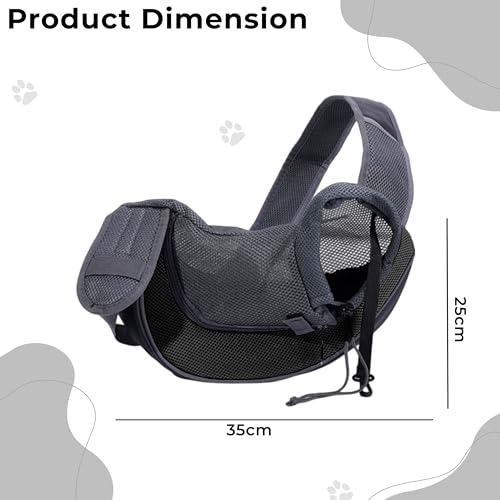 Image of Kraptick Pet Sling Carrier, Pet Carrier Bag for Shitzu Puppy, Cat, Rabbit with Comfortable Adjustable Pouch Single Shoulder Carry Tote Handbag for Pets, Large Size (Black)