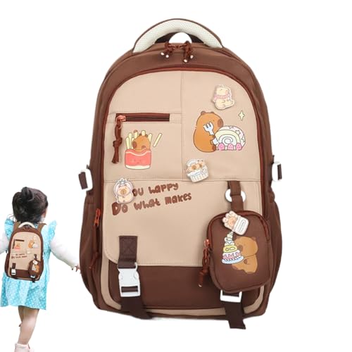 Sac à dos capybara pour excursion et fournitures scolaires filles