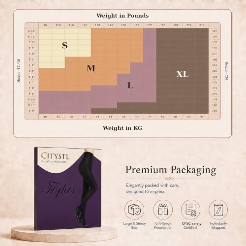 Image of Citystl 2 Pack Black Tights for Women, 60D Opaque Control Top Pantyhose