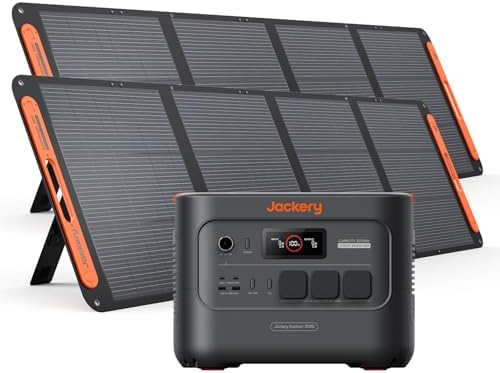 Jackery E3000 V2 3072Wh Powerstation con 2 paneles solares de 200...