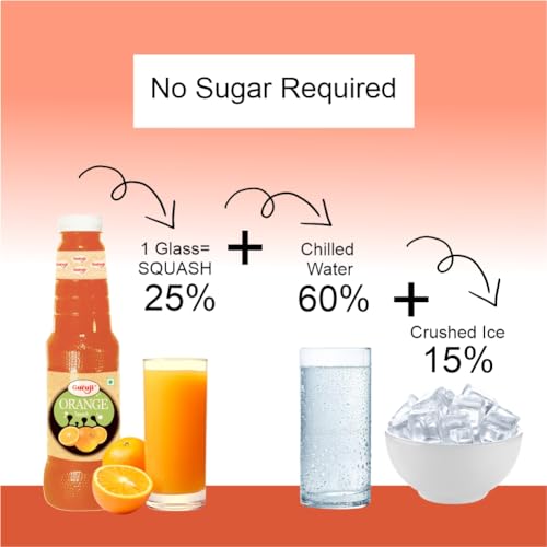 Image of Shree Guruji Orange Squash Instant Refreshing Syrup Drink for Summer 1 Litre | Tangy Orange Beverage Concentrate | Traditional Fruit Drink Mixer
