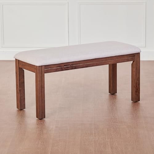 Image of Home Centre | Montoya Fabric Dining Bench | Solid Wood, for Dining Room | Brown | 1 Year Warranty