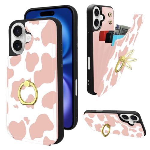 Coque iPhone 16 anti-RFID avec anneau rotatif et béquille intégrée