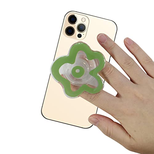 Phone Grip With Expanding Kickstand, Acrylic Flower Collapsible Multi Functional Mobile Phone Stand Holder For Smartphone Cell Phone Accessory (Green) #TOP14