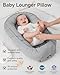Baby Lounger Pillow, Adjustable Baby Lounger for Newborn 0-24 Months, Breathable & Soft Infant Lounger, Tummy Time Baby Lounger for Home and Travel, Baby Girls & Boys Babies Stuff, Grey