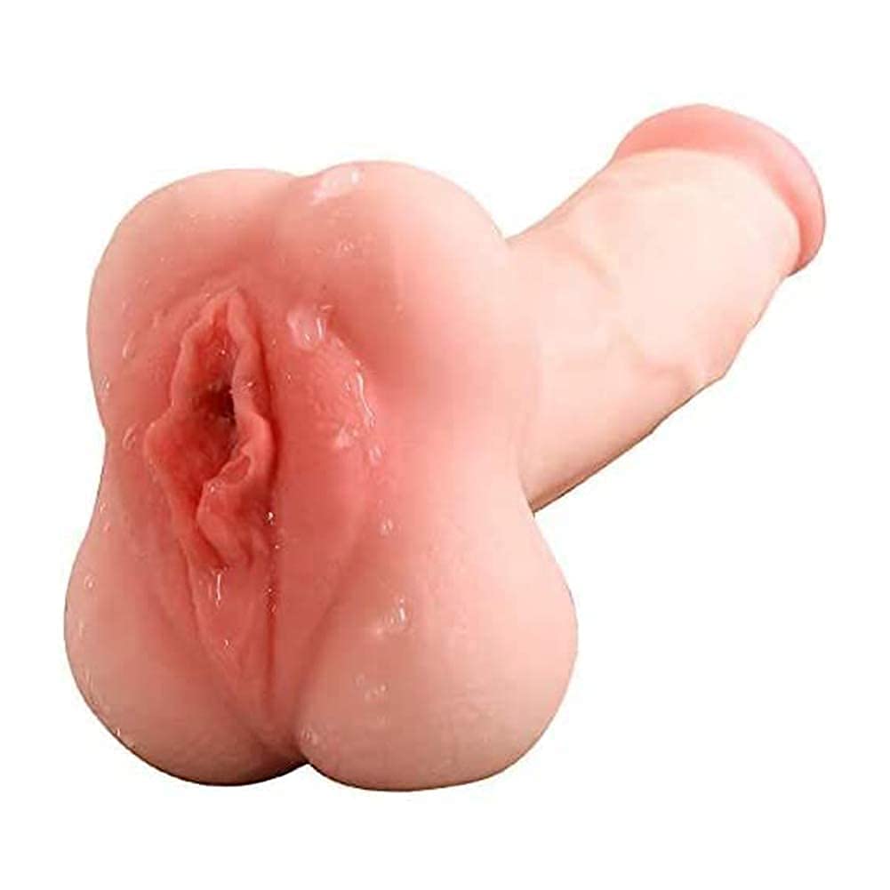 2 in 1 Dildo realistico Manicotto del pene Masturbazione Dildo anale in silicone Dong reale Figa tascabile Masturbazione anale Giocattolo del sesso per uomini Donne Coppie