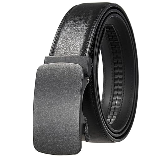 Ceinture à boucle automatique homme cuir véritable noir et design moderne