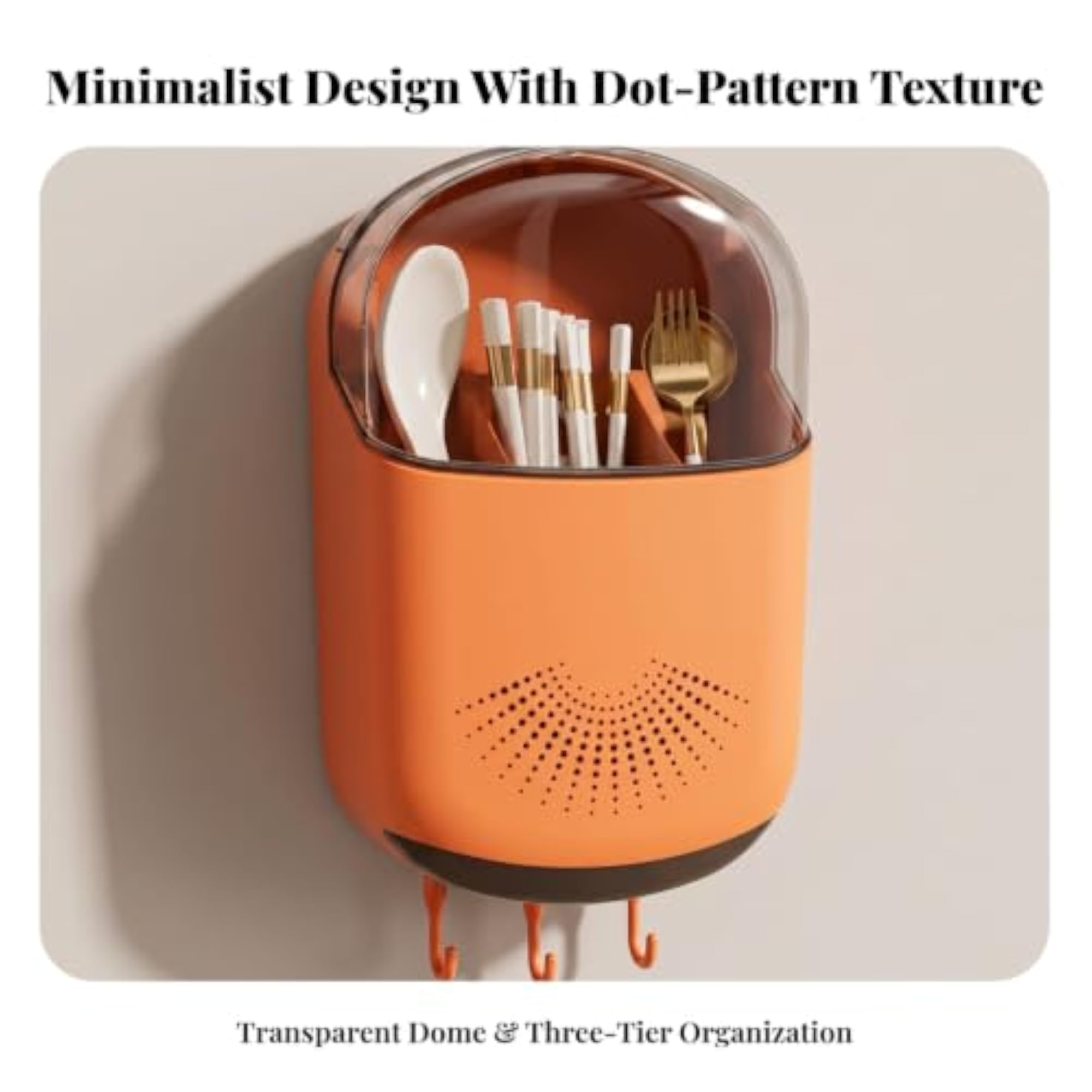 Wall-Mounted Kitchen Storage Holder with Hooks