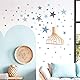 WandSticker4U®- 6 Bögen, 148 STERNE zum Kleben, pastell Blau/Grau I Wandtattoo Sterne Kinderzimmer Wandsticker selbstklebend I Möbelsticker Zimmer Deko Mädchen & Junge