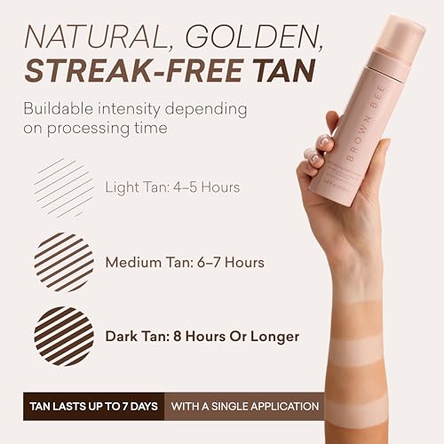 Image of Brown Bee Hydro Self Tanning Mousse Refill 200 ml - Clear Fast-Drying Self Tanner Mousse with Organic DHA, Almond Scent, Eco Refill