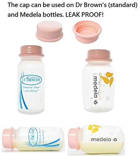 Breastmilk Storage Bottles 6 pc 5oz 150ml Collection Bottles with One-Piece Cap Replace Medela Dr Brown Bottle Compatible with Medela Pump in Style Freestyle Swing Harmony Symphony Ameda Purely Yours