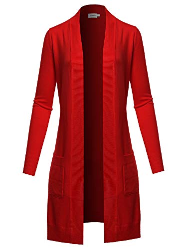 Image of STARJJ Womens Soft Stetchy Knit Longline Open Front Sweater Cardigan with Pockets (S-3X)