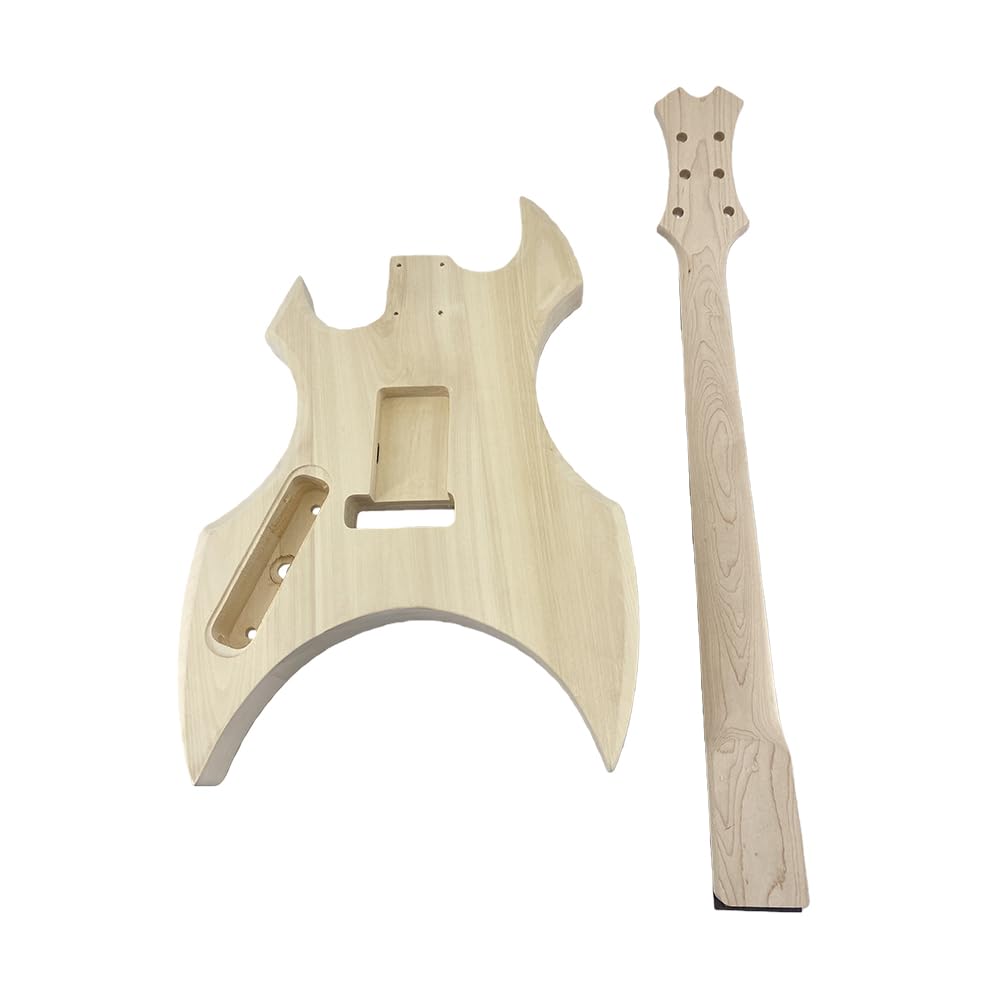 Kit fai da te per chitarra elettrica Conboxus stile X con corpo e manico solidi, kit chitarra elettrica a 24 tasti da 648 mm set completo di accessori per chitarra per principianti regalo per liutaio