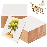 SENJEOK 60 Stück quadratische Sperrholzplatten, 100 x 100 x 2 mm, unlackiertes Holzbrett zum Gravieren, Malen, Heimdekoration und DIY-Kunstprodukte