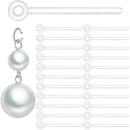 60pcs Safety Non-Allergenic Plastic Earring Posts Ear Wire Anti Allergy Posts Earring Findings DIY Jewelry Making for Sensitive Ears (Post with Parallel Ring)