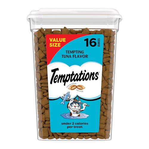 Temptations Classic Crunchy and Soft Cat Treats Tempting Tuna Flavor, 16 oz. Tub