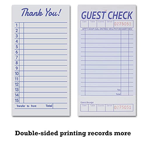 Carnet de commande serveuse restaurant bloc-notes de 15 lignes 24 pces