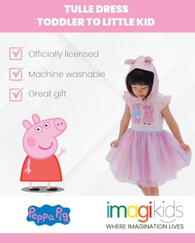 Peppa Pig Girls Mesh Tulle Dress Toddler to Little Kid3