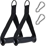 Exercise Handles for Resistance Bands & Cable Machines – Heavy-Duty Non-Slip Padded Grips for Strength Training, Home Gym, and Rehabilitation (Black)