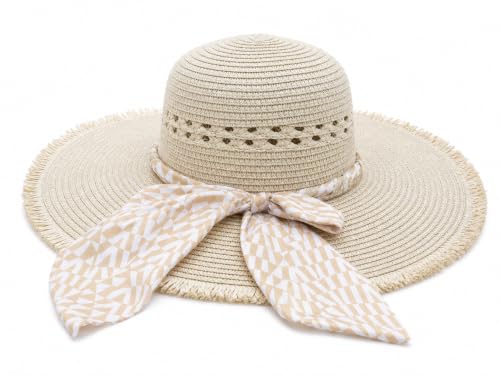 Image of Summer Medium Brim Floppy Beach Straw Hats for Women