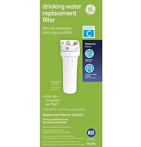 Image of GE Basic Single Stage Drinking Water System Replacement Filter, Fits GX1S01R Under Sink Filtration System, Replace Every 6 Months, FXUTC | (Pack of 3)