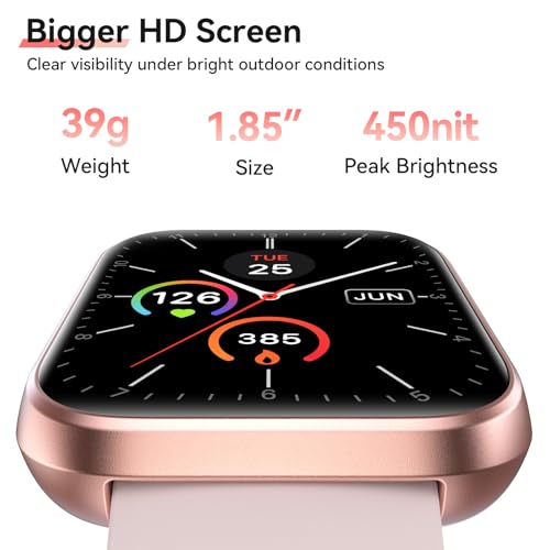 Smart Watches for Women, 1.85" HD Alexa Smart Watch for Android Phones & iPhones with Calls/Messages/Reminders, 3ATM 120+ Sport Modes Fitness Tracker Watch for Women with Heart Rate/Sleep/SpO2 Monitor — view 6