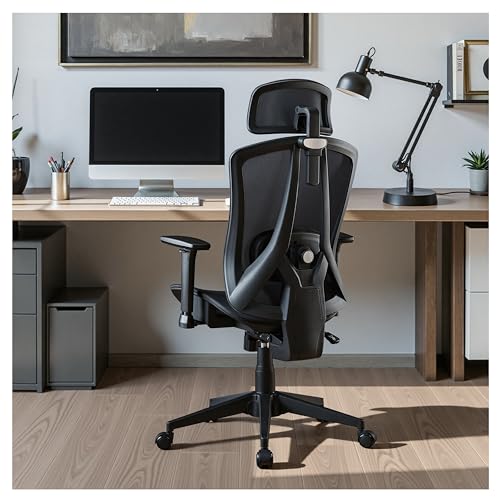 STOOLINK Chaise de Bureau Ergonomique avec Soutien Lombaire 3D Réglable, Accoudoirs et Appui-Tête 3D Réglables, Fauteuil de Bureau en Maille Carbone Haute...