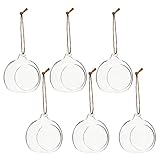 Juvale Hanging Glass Terrarium - 6-Pack Glass Orbs Terrarium Holder Succulent Plants, Tealight Candles, Indoor Outdoor House Decor, 3 Inches