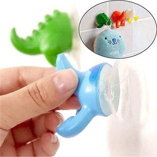 NA 6Pcs Cartoon Kids Suction Cup Hooks Animal Bathroom Suction Cup Removable Suckers Hooks Shower Room Accessories for Nursery Bedroom Key Umbrella Towel Cap Coat Holder