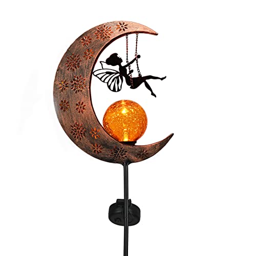 TERESA'S COLLECTIONS 100CM High Moon Solar Lights Outdoor Garden