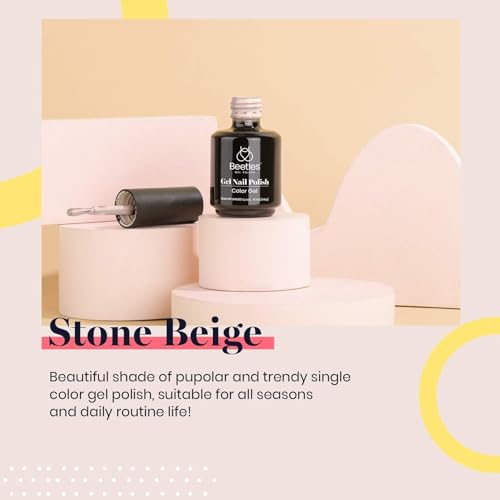 Image of Beetles Grey Gel Nail Polish, 15ml Stone Beige Brown Cream Gel Polish, Soak Off Uv LED Lamp Cured Nails Art Manicure Salon DIY Gift for Women