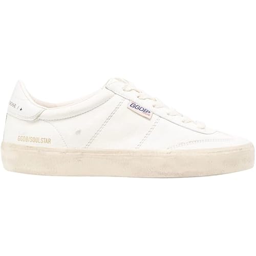 Golden Goose Soul-Star Nappa Upper BioBased HF Tongue Leather Heel, White/Milk, 37