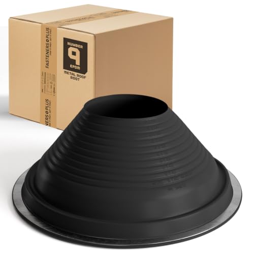 Image of Fasteners Plus #9 Round EPDM Metal Roof Pipe Flashing Boot (Fits 9 inch - 19 inch Pipe OD), Black