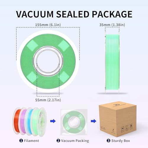 Image of RAMBERY Clear Rainbow PLA Filament Bundle 1.75mm, Crystal Transparent PLA 3D Printer Filament, Dimensional Accuracy + /- 0.02 mm, 250X4 Spools