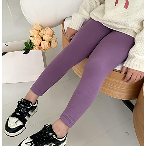 KAGAYD Girls Solid Color Leggings Cotton Kids Winter Warm Leggings Thick Thermal Tights Elastic Soft Pants3